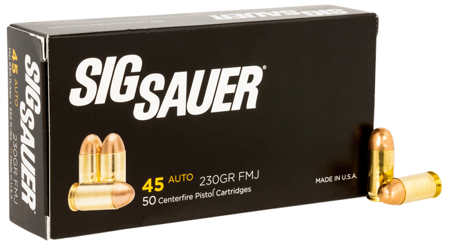 Sig Sauer E45BA350 Elite Ball  45ACP 230gr Full Metal Jacket 50 Rounds
