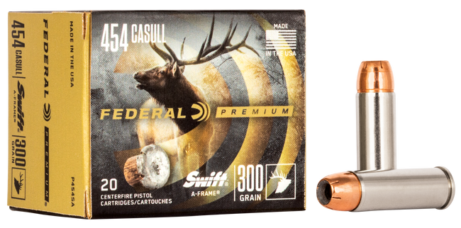 Federal Premium Pistol Ammo 454 Casull Swift A-Frame 300 Grain 20 Rounds