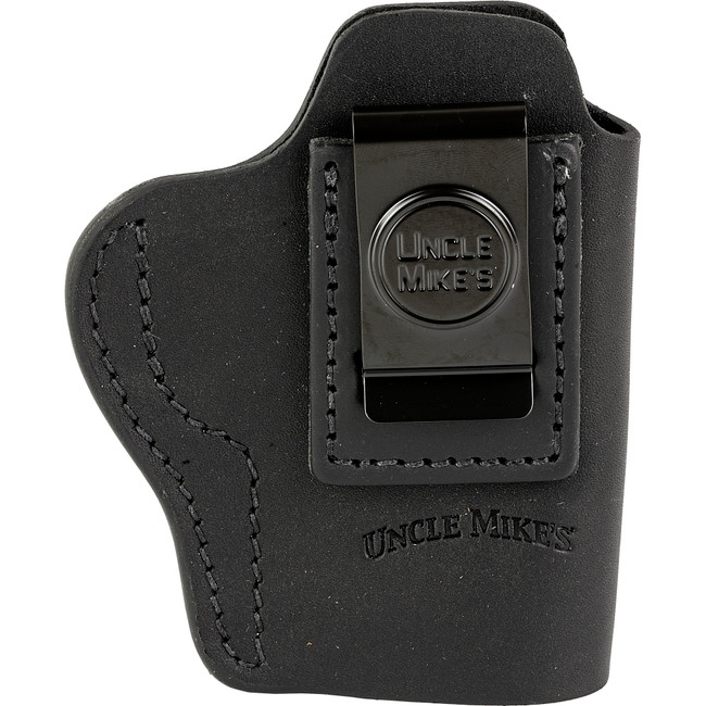 Uncle Mikes-leather(1791) UMIWB4MBLA Inside the Waistband  IWB Size 04 Matte Black Leather Belt Clip Fits Glock 17/19, Right Hand - UMIWB4MBLA - 810102212351