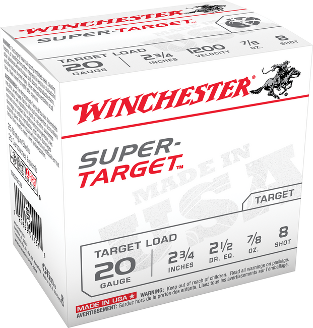 Winchester Super Target Load 20 ga. 2.75 in. 7/8 oz. 8 Shot 25 rd.
