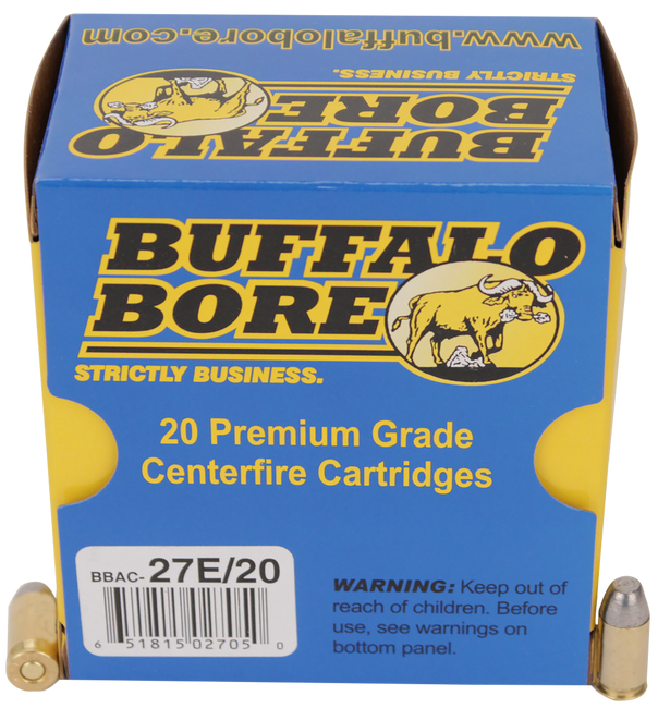 Buffalo Bore Ammunition 27E20 Standard Pressure Strictly Business 380ACP 100gr Hard Cast Flat Nose 20 Rounds