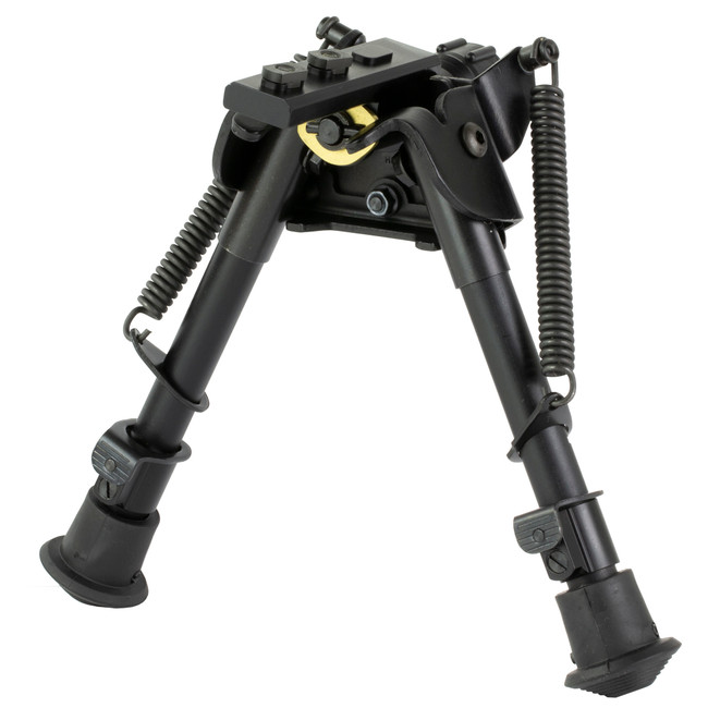 Harris Bipods S-BRMM-LOK Swivel BR M-LOK, 6-9", Black Steel/Aluminum, Notched Legs, Rubber Feet - SBRMMLOK - 051156113267