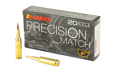 Barnes Bullets Precision Match 6mm Creedmoor Open Tip Match Boat Tail 112 Grain 20 Rounds - 30814 - 716876651108