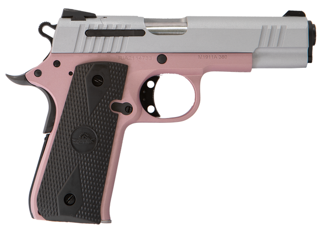 Citadel CIT380ROSE M1911 Baby Compact Frame 380 ACP 7+1, 3.75" Stainless Steel Barrel, Silver Serrated Steel Slide, Rose Cerakote Aluminum Frame w/Beavertail, Ambidextrous