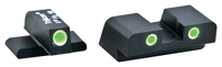 AmeriGlo XD191 Classic Tritium Sight Set for Springfield Armory XD  Green Tritium White Outline Front Sight-Green Tritium White Outline Rear Sight
