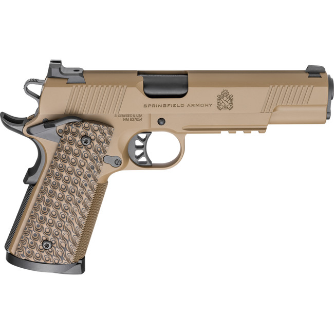 Springfield Armory PC9125LRCB 1911 TRP  45 ACP 8+1 5" Black Match Grade Barrel, Coyote Brown Cerakote Serrated Carbon Steel Slide & Frame w/Picatinny Rail & Beavertail, VZ Hydra G10 Grip - PC9125LRCB - 706397969301