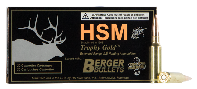 Hsm Trophy Gold, 6.5 Creedmoor, Berger Hunting VLD Match, 130 Grain, 20 Rounds