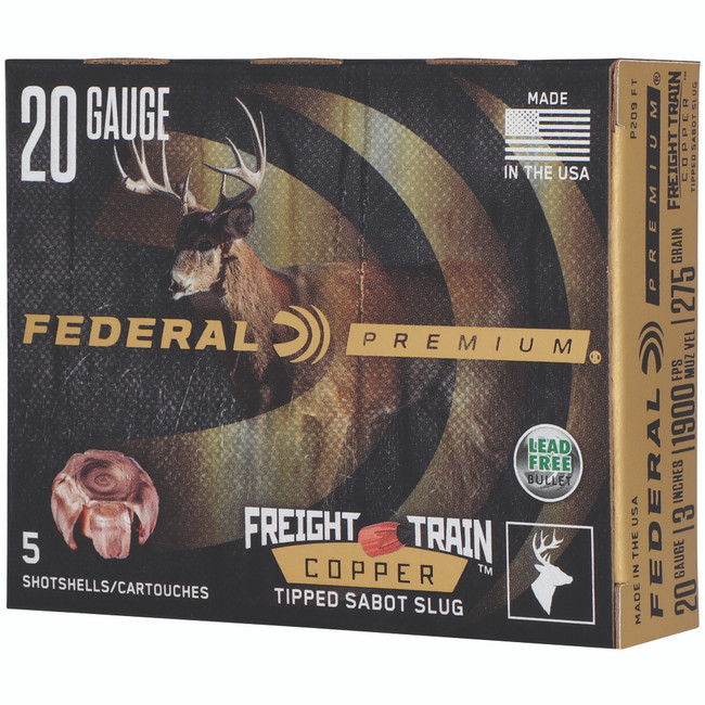 Federal P209FT Premium Freight Train 20Gauge 3" SlugShot 5 Per Box/10 Case - P209FT - 604544696653
