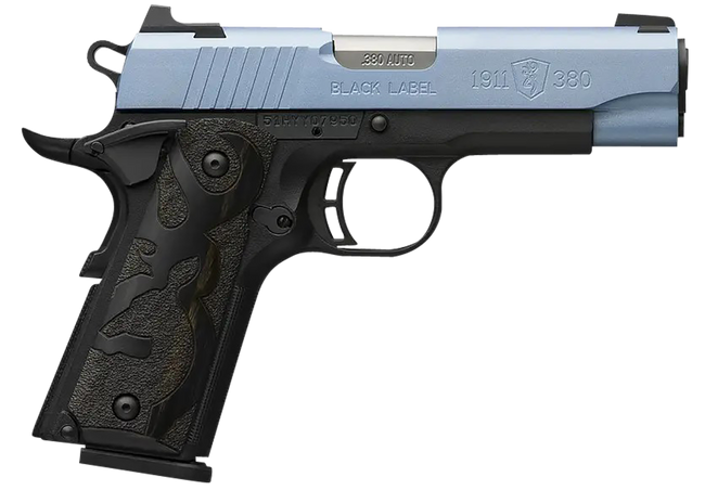 Browning 1911-380 380 ACP 3.63 in 8+1 Polar Blue Cerakote Matte Polymer Frame