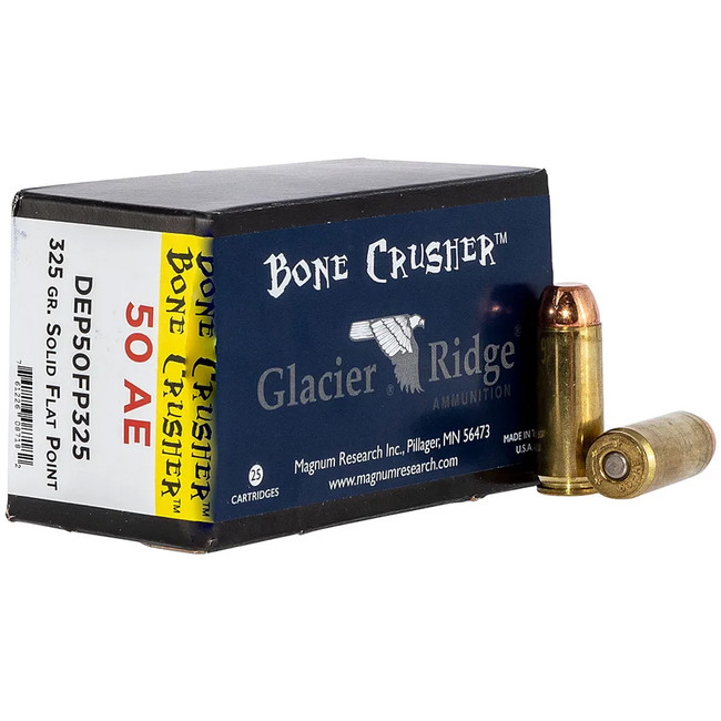 Magnum Research DEP50FP325 BoneCrusher  50AE 325gr Flat Point 25 Rounds - DEP50FP325 - 761226087182