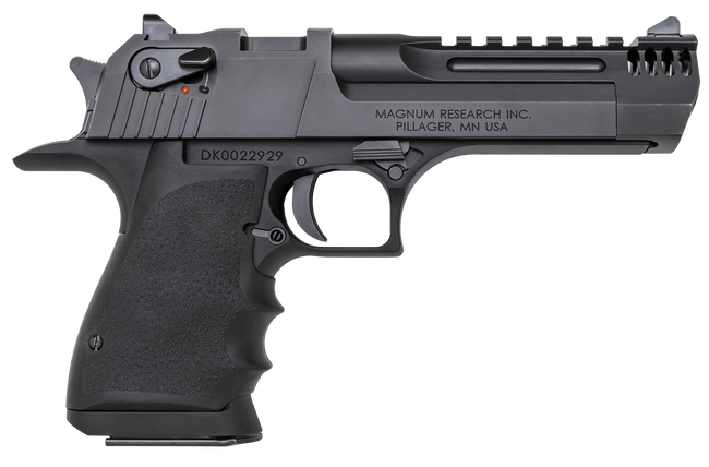 Magnum Research DE445IMB Desert Eagle L5 44 Rem Mag 5" with Muzzle Brake 8+1 Black Hardcoat Anodized Aluminum Frame Black Carbon Steel Slide Black Hogue Wraparound Grip