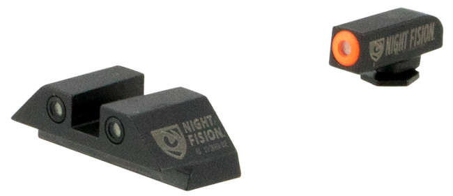 Night Fision Glock Tritium Sights GLK001003OGW Green Front Orange Outline White Rear 17/19/22