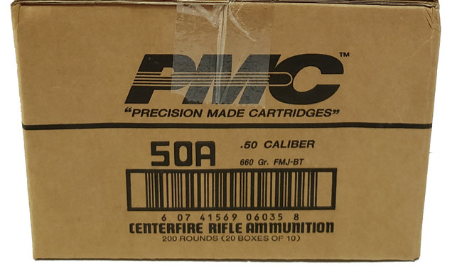 PMC Bronze .50 BMG FMJ-BT 660 Grain 200 Rounds