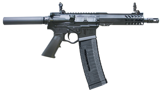 ET Arms Inc ETAGOMEGAP160 Omega-P1  223 Rem/5.56 NATO 7.50" Black Threaded Barrel, M-LOK Handguards, Pistol Tube, Black Polymer Grips