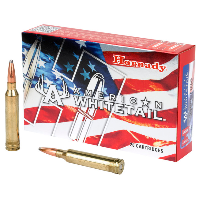 Hornady American Whitetail Rifle Ammo 7mm Rem. Mag. 154 gr. Interlock 20 rd. - 80590 - 090255805901