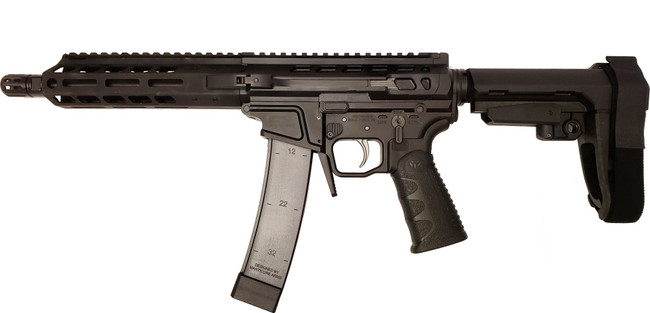 Wraithworks WARSCORP9 Side-charging AR Pistol - Black | 9mm | 8.5" Barrel | 7" M-LOK Rail | SBA3 Brace | Accepts Scorpion Mags