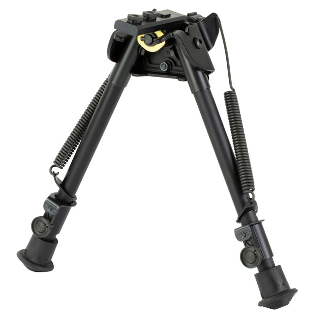 Harris Bipods S-LM-LOK Swivel L M-LOK, 9-13", Black Steel/Aluminum, Rubber Feet - SLMLOK - 051156113274