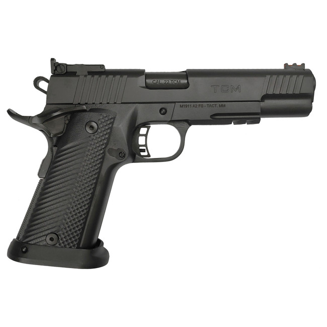 Rock Island Armory TCM TAC Ultra "Armor Series"  FS 1911 Pistol - Black | .22 TCM | 5" Barrel | 17rd | Fiber Optic Front Sight w/ Adj. Rear | G10 Tactical Grips - 56877 - 4806015568773