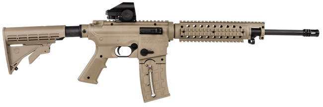 Mossberg 37240 715T Flat Top Tactical 22 LR Caliber with 25+1 Capacity, 16.25" Barrel, Matte Blued Metal Finish & Adjustable Flat Dark Earth Synthetic Stock Right Hand (Full Size) Includes Green Dot