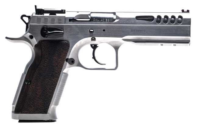 Tanfoglio IFG TFSTOCKM45 Defiant Stock Master 45 ACP 10+1 4.75" Hard Chrome Wood Grip