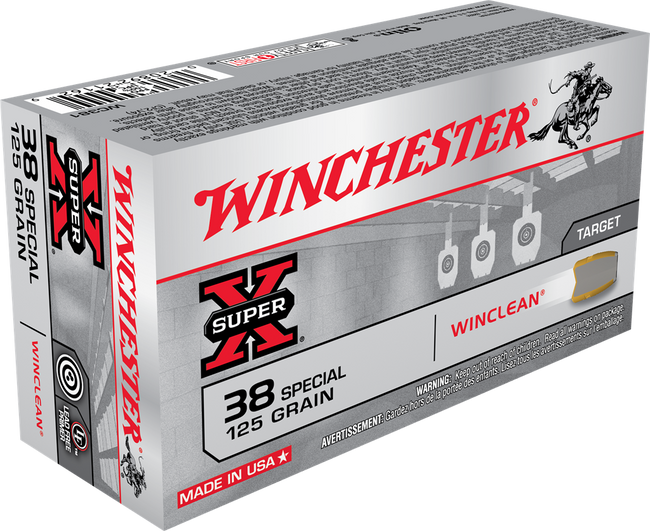 Winchester Super-X Pistol Ammo 38 Spl. 125 gr. Brass Enclosed Base 50 rd.