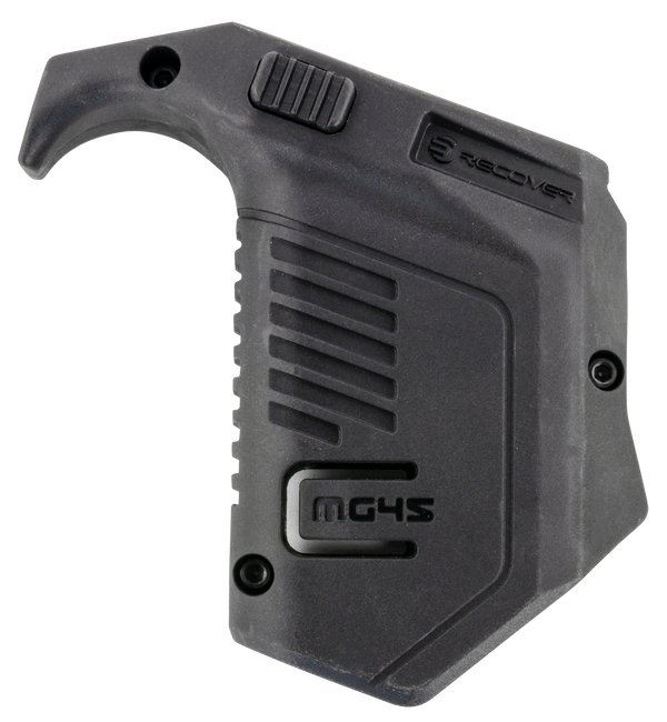 Recover Tactical MG4501 Angled Mag Pouch  Double Stack, Black Polymer, 45 ACP/10mm Auto, Compatible w/ Glock                                                                                            