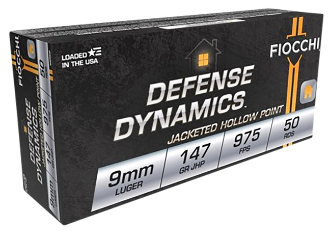 Fiocchi Defense Dynamics 9mm Luger Jacketed Hollow Point 147 Grain 50 Rounds