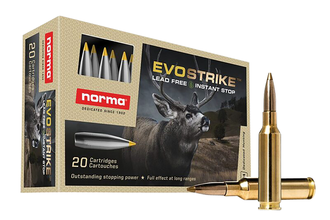 Norma Ammunition 20166482 Dedicated Hunting Evostrike 6.5Creedmoor 93gr Polymer Tip Boat Tail 20 Rounds