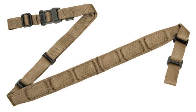Magpul MS1 Sling 1.25"-1.88" W Coyote Padded Two-Point Nylon Webbing 48"-60" L