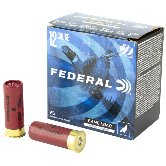 Federal Game-Shok 12 Gauge Lead Shot 1 1/4 Grain 25 Rounds - H1256 - 029465017705