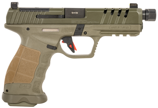 SAR USA SAR9SOCOMOD  SAR9  SOCOM OD GRN  9MM 17/21