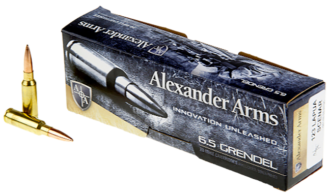 Alexander Arms AG123LSBOX Lapua Scenar  6.5Grendel 123gr Boat Tail Open Tip Match 20 Rounds