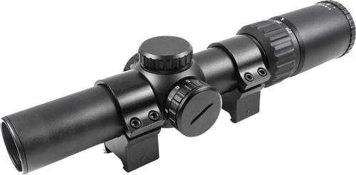 Truglo OPTI-SPEED Crossbow Scope 1-4x24mm Illuminated BDC with Weaver 30mm Rings - TG8514BLC - 788130025390