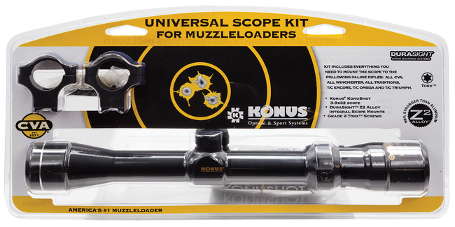 CVA Knous KonuShot Muzzleloader Scope Kit 3-9x32 Duplex Reticle 1in Tube