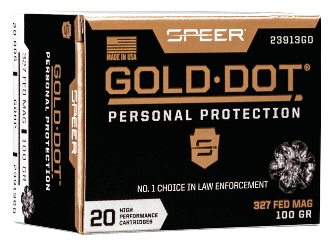 Speer 23913GD Gold Dot Personal Protection 327FederalMag 100gr Hollow Point 20 Rounds