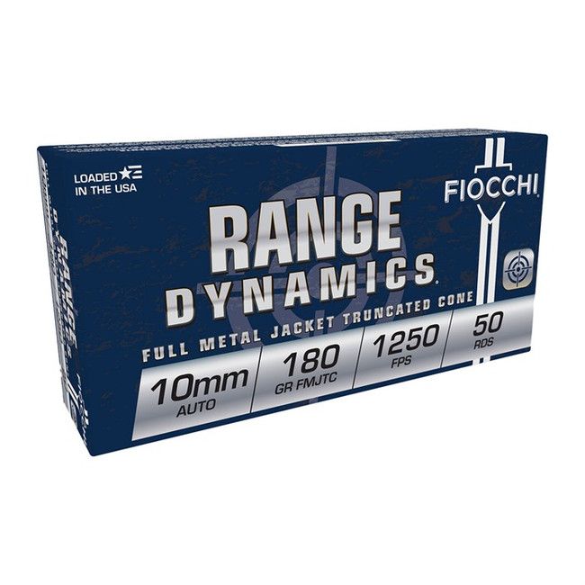 Fiocchi Range Dynamics Pistol Ammo 10mm 180 gr. FMJTC 50 rd.