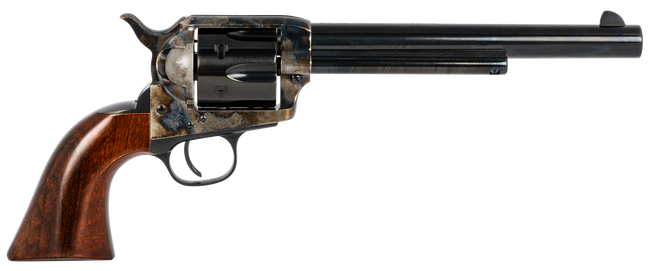 Taylors & Company 550911 1873 Cattleman SAO 38-40 Win Caliber with 7.50" Blued Finish Barrel, 6rd Capacity Blued Finish Cylinder, Color Case Hardened Finish Steel Frame & Walnut Navy Size Grip