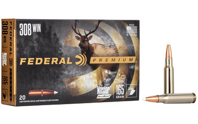 Federal Premium 308 Winchester Nosler AccuBond 165 Grain 20 Rounds - P308A1 - 029465098476