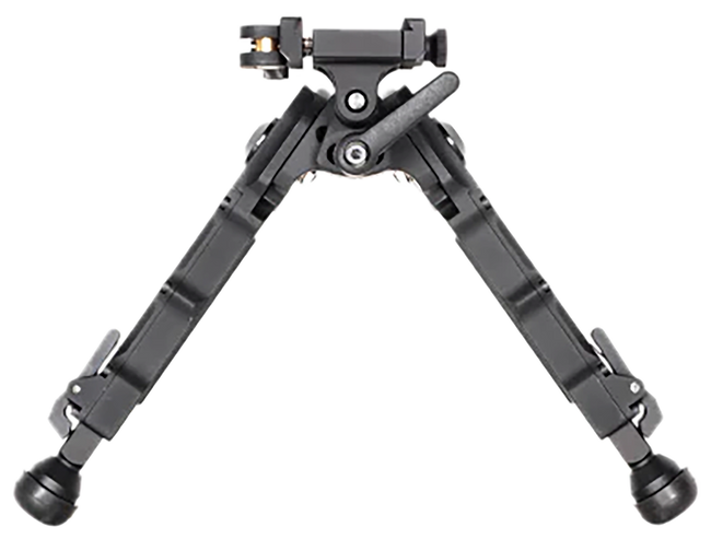 Accu-Tac BRASQDG204 BR-4 G2 Arca Spec Bipod made of Black Hardcoat Anodized Aluminum with ARCA Style Rail Attachment, Steel Feet & 5.75"-8.25" Vertical Adjustment