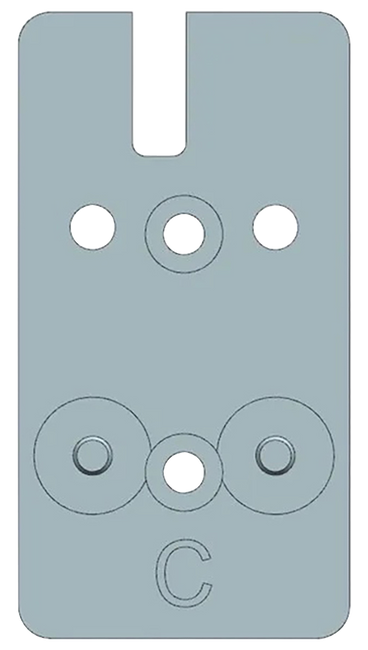 Beretta USA EUS03053 90/92  Silver, Fits Beretta 90/92 RDO C-More Pattern Footprint Mount
