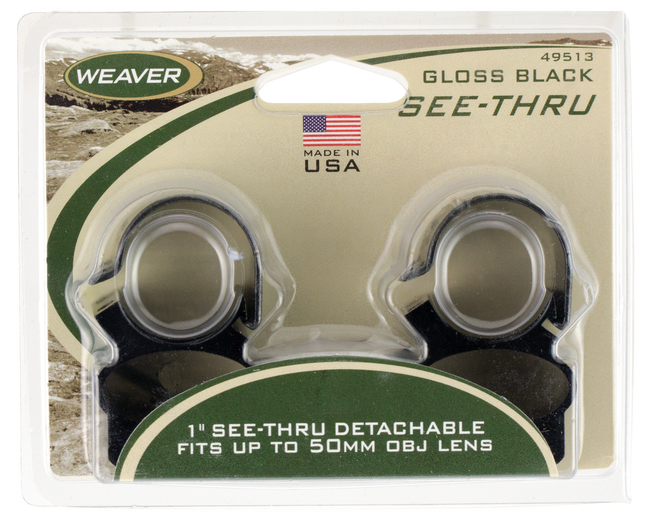 Weaver Detachable SeeThru Rings 1 Inch Aluminum Saddle Steel Strap