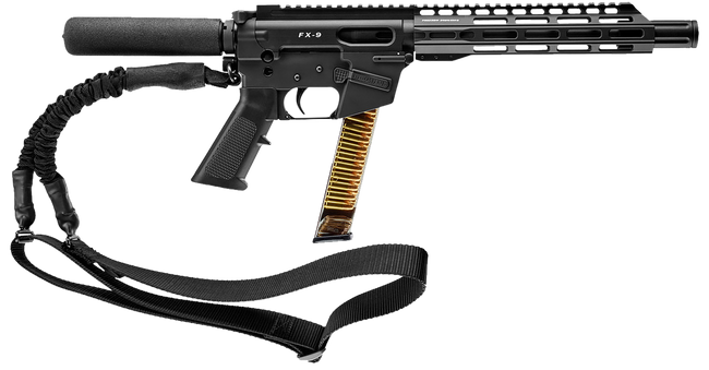 FREEDOM ORDNANCE FX9P10T FX-9  9mm Luger 31+1 10" Black Nitride Steel Barrel, M-LOK Handguards, Black Anodized Aluminum Picatinny Rail Receiver, Sling, Black AR15 Grips,