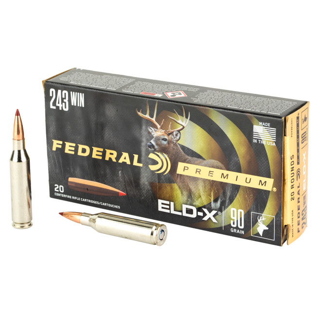 Federal Premium Rifle Ammo 243 Win. 90 gr. ELDX 20 rd. - P243ELDX1 - 604544689808