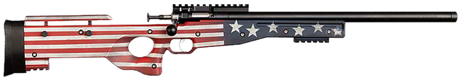 Crickett KSA2150-OG Precision  Full Size 22 LR Single Shot 16.10" Blued Threaded Bull Barrel, Blued Crickettinny Rail Steel Receiver, Old Glory Synthetic Adj LOP Stock