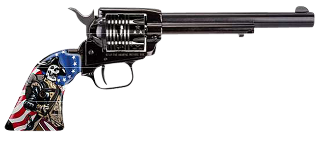 Heritage Rough Rider Revolver - Black | .22 LR | 6.5" Barrel | 6rd | US Flag w/Soldier | US Flag Engraved Cylinder