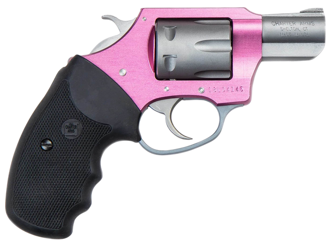 Charter Arms 52230 Pathfinder Lite Pink Lady Small 22 LR, 8 Shot 2" Matte Stainless Steel Barrel & Cylinder, Pink Aluminum Frame w/Black Finger Grooved Rubber Grip, Exposed Hammer