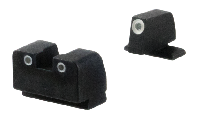 AmeriGlo XD181 Optic Compatible Sight Set for Springfield Armory XD  Green Tritium White Outline Front Sight-Green Tritium White Outline Rear Sight