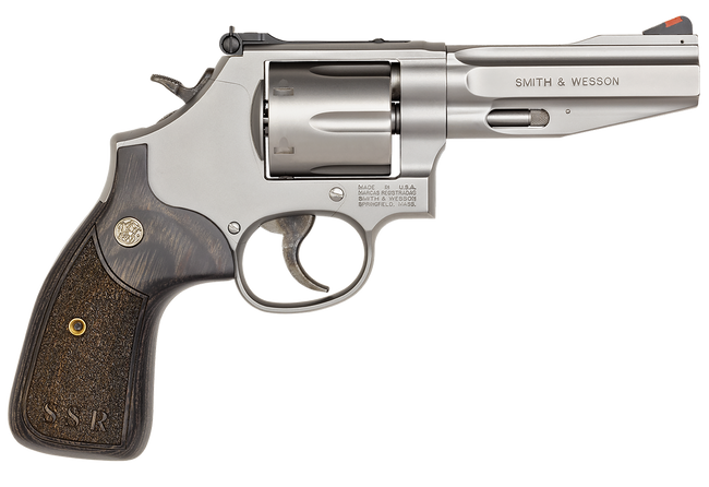 Smith & Wesson, 686 Ssr Pro Performance Center, .357 Magnum, 4 inch Barrel, 6 Rounds, Stainless Steel, Wood Grips