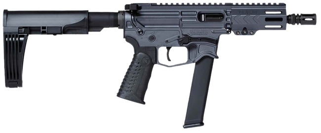 Battle Arms Development Billet XIPHOS 9P AR Pistol - Combat Grey | 9mm | 4.5" Barrel | 4" M-LOK Free-Float Rail | Ambi Charging Handle | Nickel Teflon Trigger | SBA3 Arm Brace