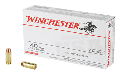 Winchester USA Pistol Ammo 40 S&W 165 gr. FMJ 50 rd. - USA40SW - 020892212350